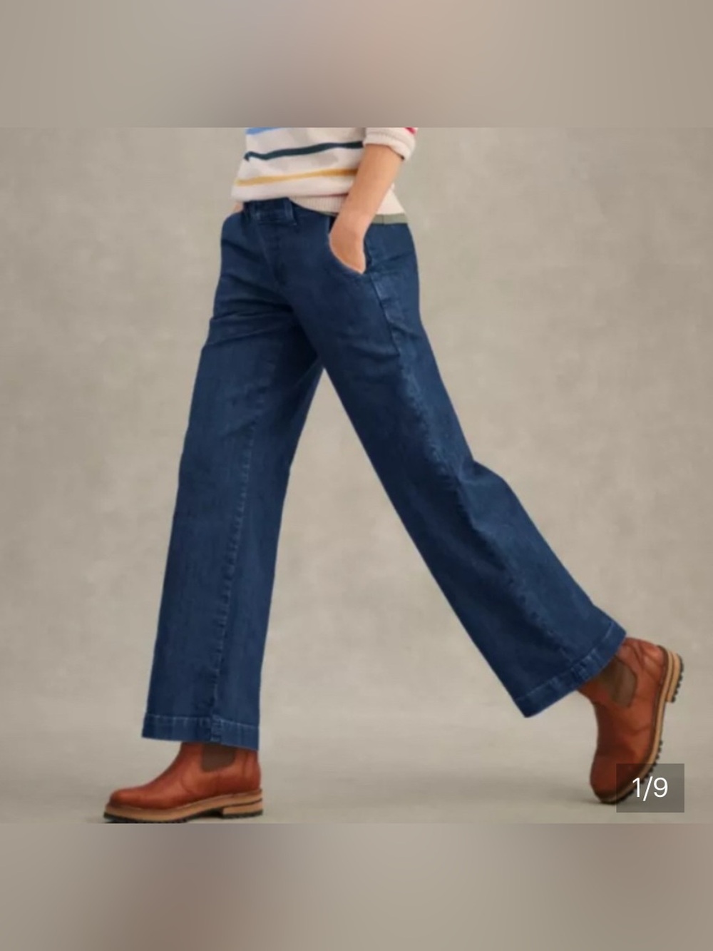L.L. Bean Dark Blue Classic Fit Trousers in Petite